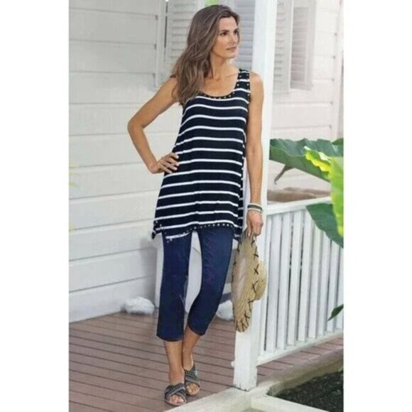 SOFT SURROUNDINGS PULL ON SKINNY CROP JEAN Large - Picture 2 of 14